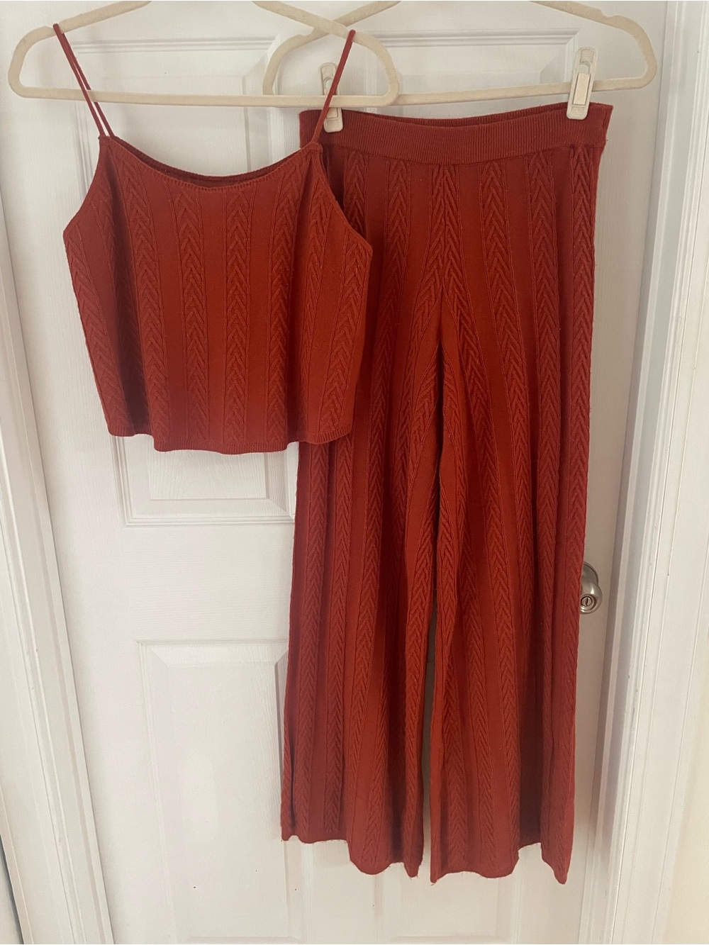 Anthropologie Ribbed Knit Set in Rust